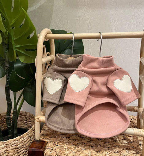 Heart Embroidered Long-Sleeve Sweatshirt