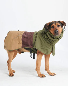 Breatheshield Dog Raincoat - Green Brown Tan/Size S