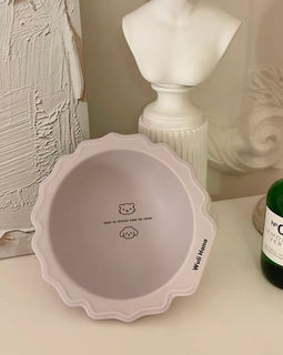 WuliHana Pet Ruffle Ceramic Bowl