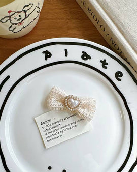 Heart Pearl Bow Hairclip