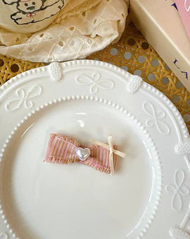 Blush Heart Bow Hairclip