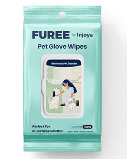 FUREE Pet Glove Wipes 12pcs Unscented (9.8in x 9.8in)