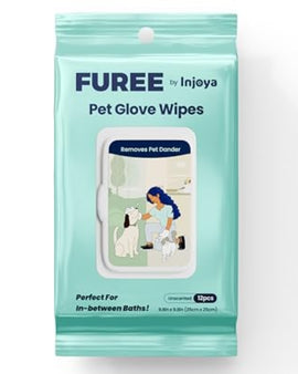 FUREE Pet Glove Wipes 12pcs Unscented (9.8in x 9.8in)