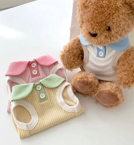 Sleeveless Button Collar Shirt