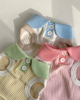 Sleeveless Button Collar Shirt